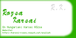 rozsa karsai business card